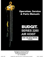 Budgit 2200 Series Air Chain Hoist Manual