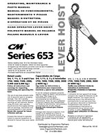 CM Series 653 Ratchet Lever Hoist Manual