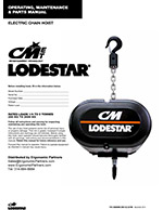CM LodeStar ET and D8+ Chain Hoist Manuals