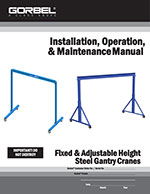 Gorbel Fixed and Adjustable Gantry Crane Manual