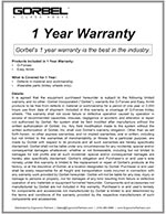 Gorbel G-Force and Easy Arm Warranty