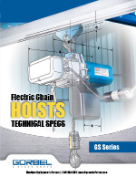 Gorbel GS Electric Chain Hoist Tech Specs