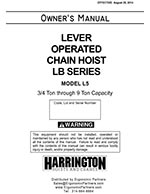 Harrington Top Hook for 1 1/2 Ton Lever Hoist L5BU0151001