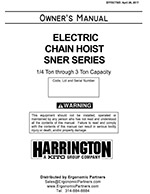 Harrington SNER Electric Hoist Manual