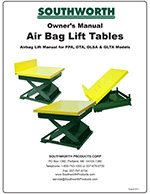 Southworth Pneumatic Lift Tables Manual