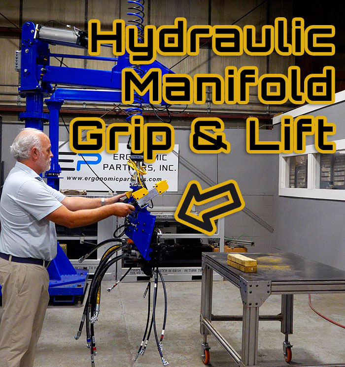 Pneumatic Gripper Tool for Lifting Hydraulic Manifolds